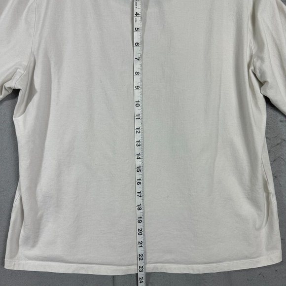 Claudia EV Womens Pullover Top Short Sleeve Blouse Round Neck White Plus Size 1X - Picture 8 of 10